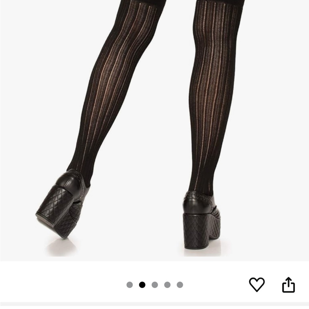 Leg Avenue Black Ribbed Thigh High Socks - Picture 4 of 5